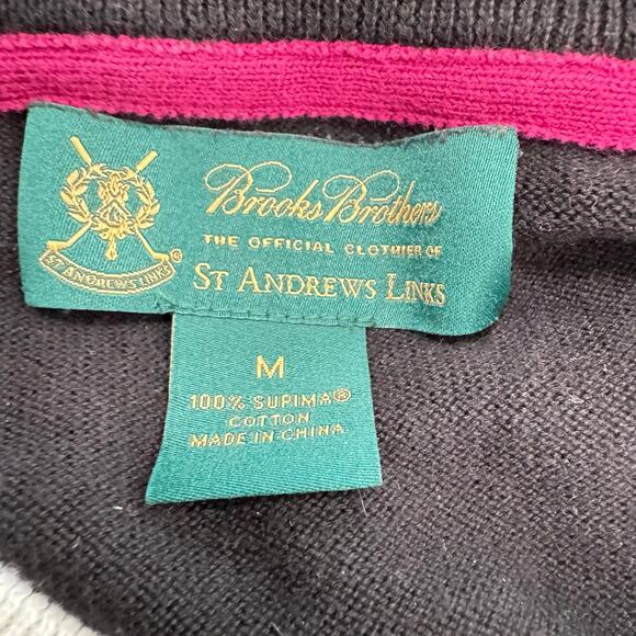 Brooks Brothers St. Andrews Links Golf Pullover Sweater Diamonds Men's Size M - Picture 4 of 5